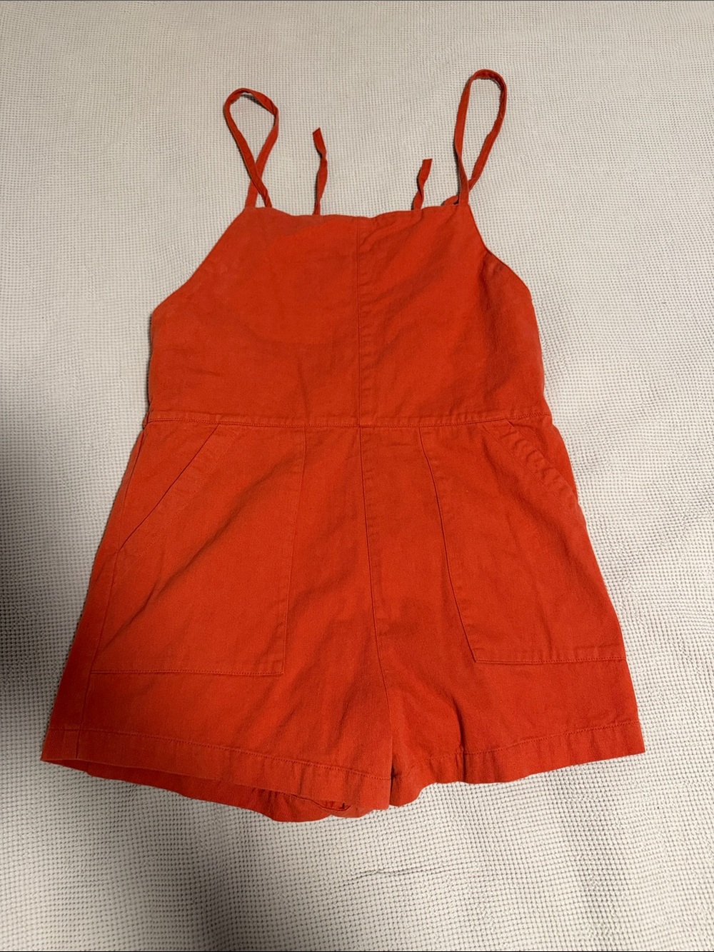 RVCA Orange Spaghetti-Strap Romper
